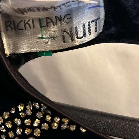 Ricki Lang Nuit Glitter Evening Dress Vintage 1980s Velvet Skirt Neiman Marcus - Picture 4 of 7
